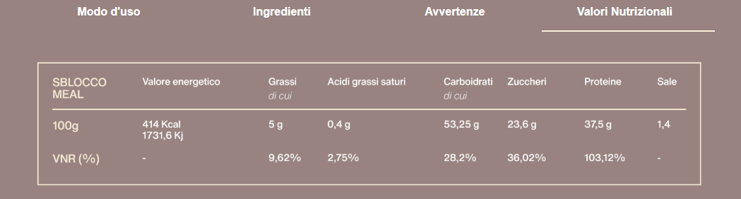 Sblocco Meal-Pasto Sostitutivo Gusto Spinaci